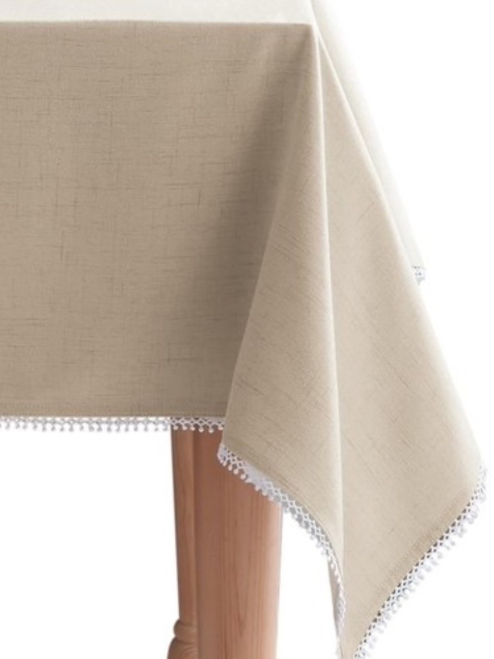 Lenox French Perle Solid Tablecloth Natural - 60 W X 102 L